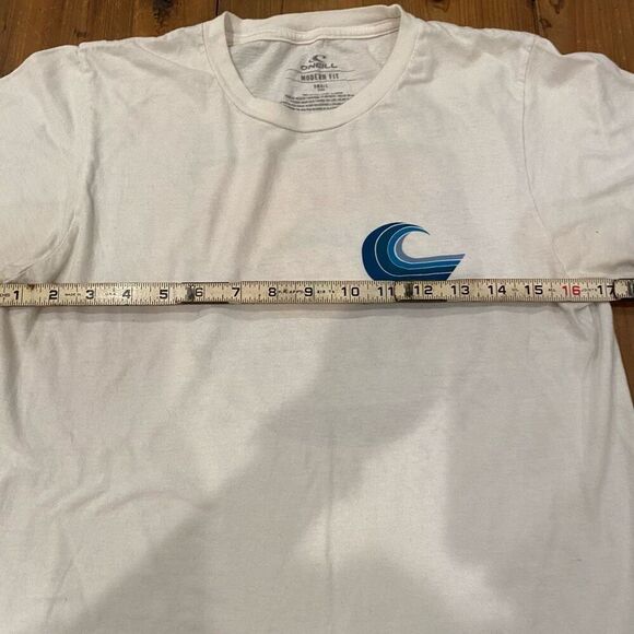 O’Neill Modern Fit White Mens Tee Wave Design Size S - Picture 6 of 9